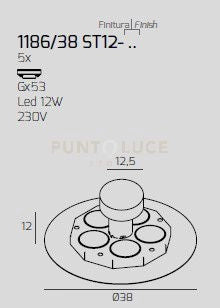 DISK GRIGIO CON STAFFA DI FISSAGGIO E COPRIBASE 1186-38 ST12-GR