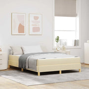 Letto a molle con materasso Crema 140 x 190 cm Tessuto
