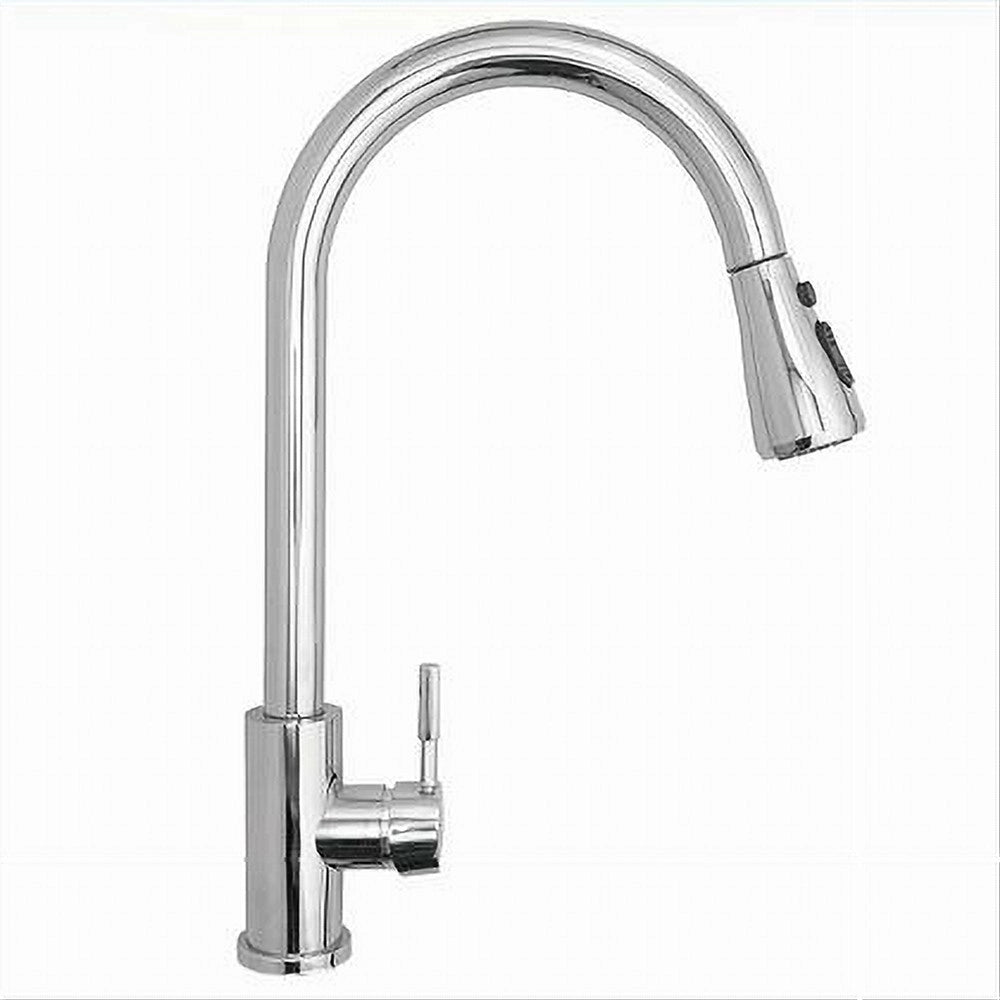 Trade Shop - Miscelatore Per Cucina Rubinetto Con Doccetta Estraibile Monocomando Cromato 79570 -