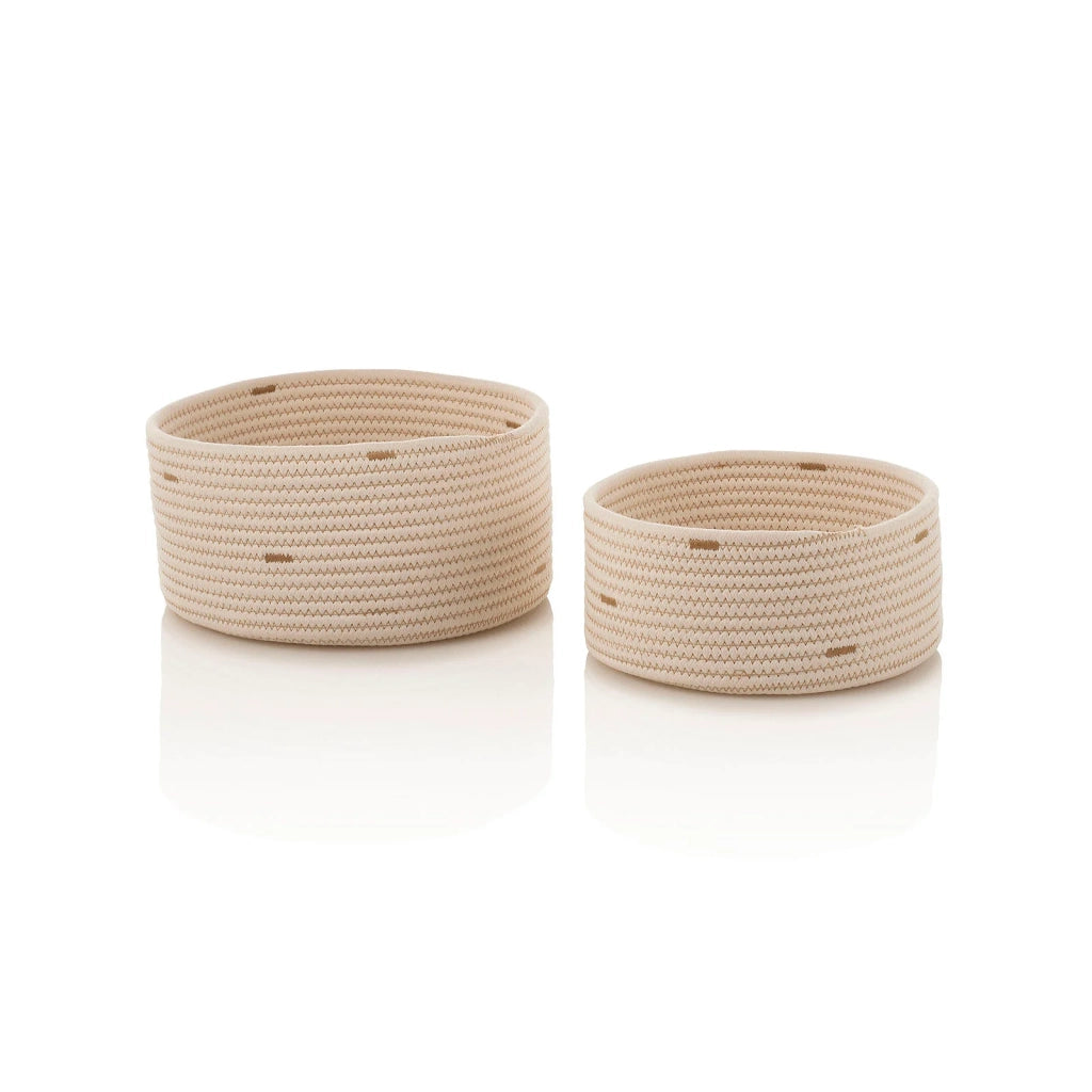Set 2 cestini portaoggetti in cotone OMAR