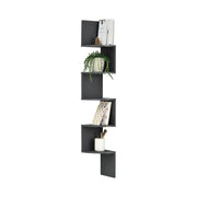Scaffale Angolare da Parete Lysaker Design Zigzag con 5 Ripiani - Grigio Scuro [en.casa]