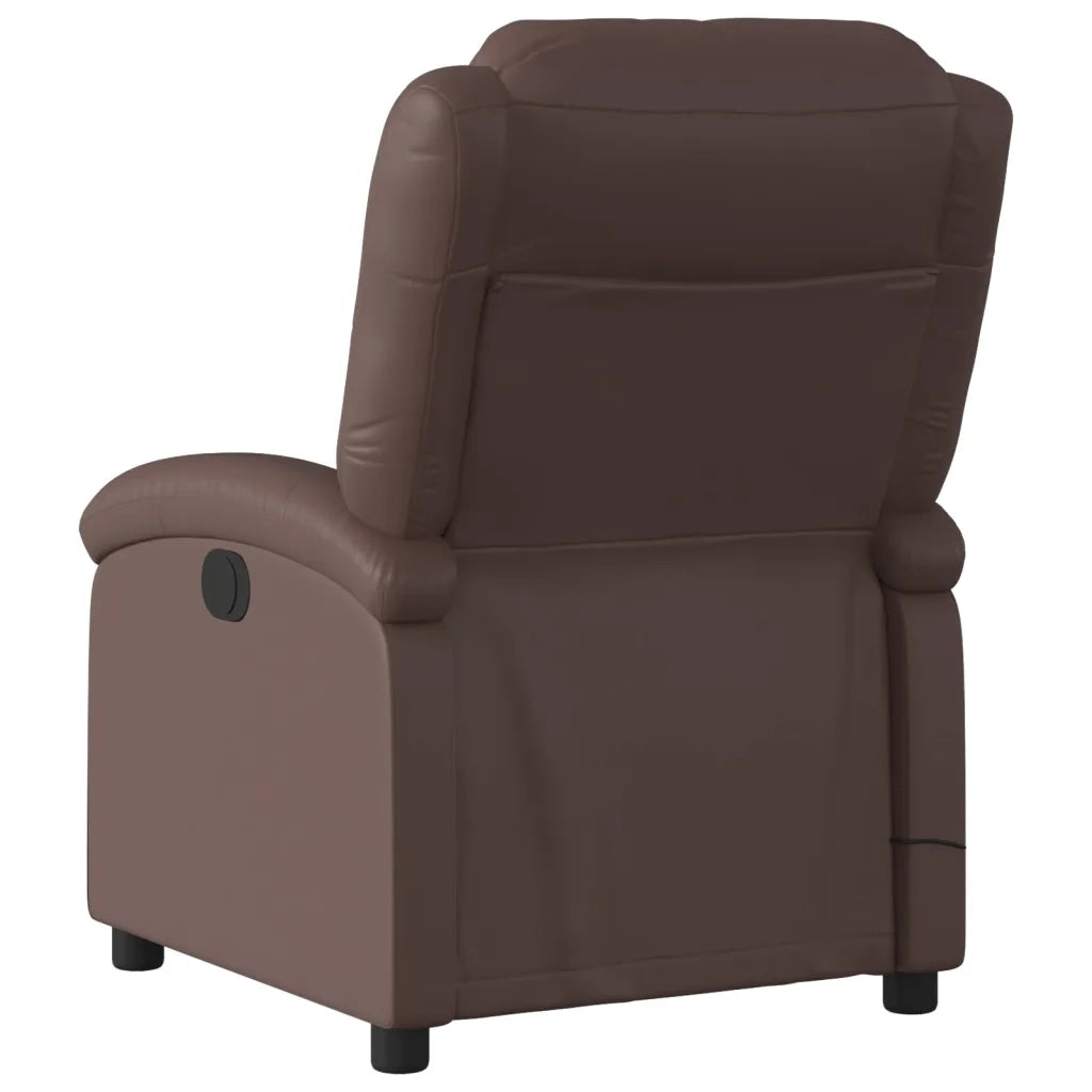 Poltrona Massaggiante | Sedia Relax Reclinabile marrone in Similpelle