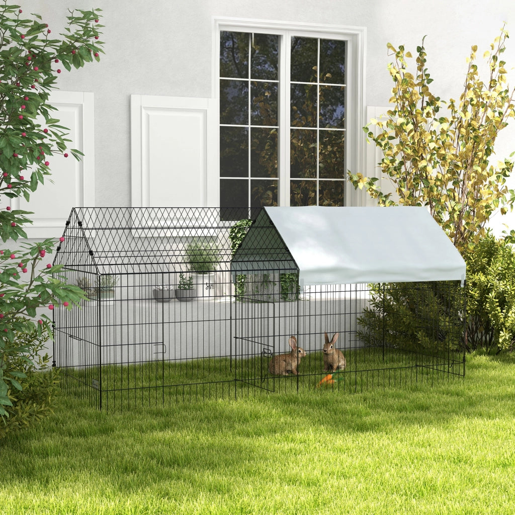 Casetta per Conigli da Giardino e Interno ¨C Minimal ¨C Argento 220x85x103cm