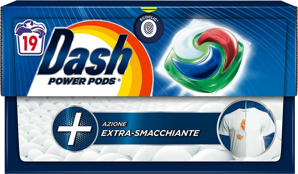 DASH PODS DETERSIVO PER LAVATRICE DA 19 LAVAGGI EXTRA SMACCHIANTE