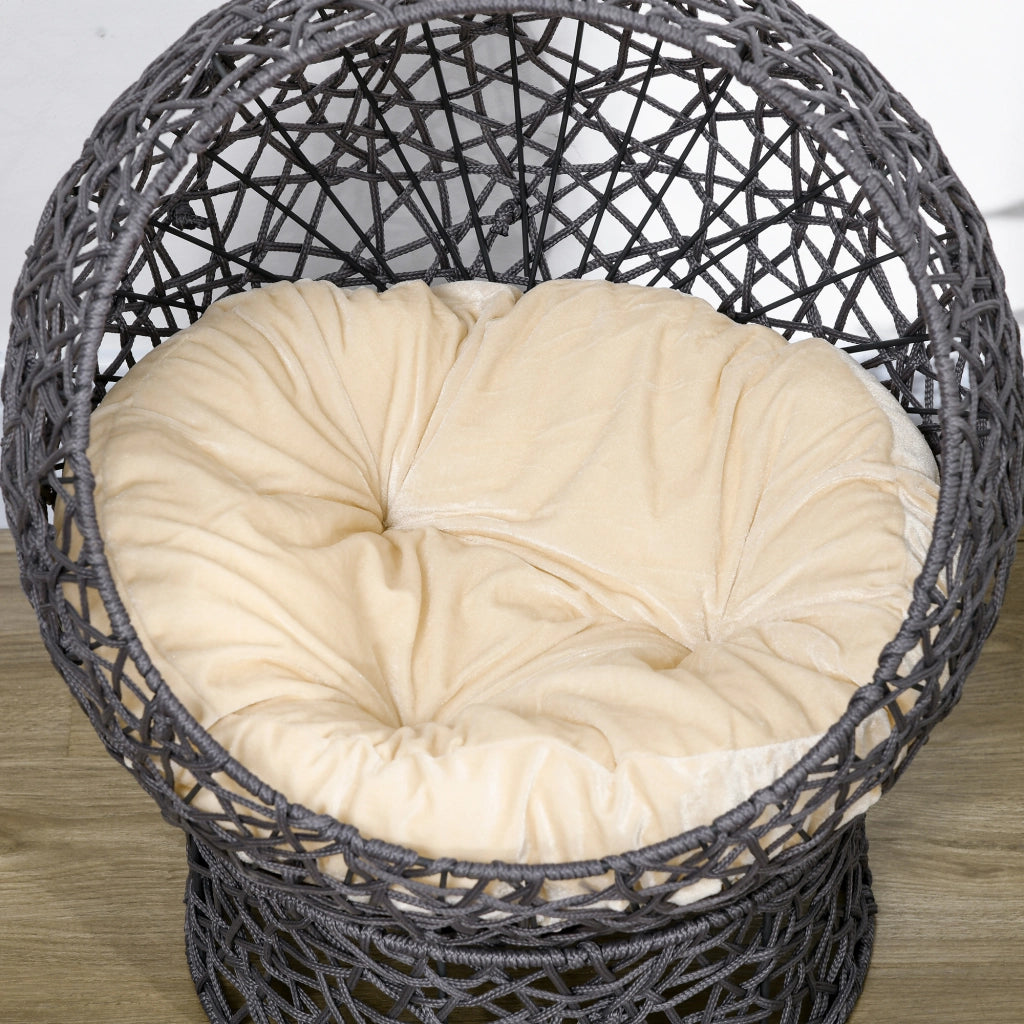 Cuccia per gatti con cuscino ¨C Xylo ¨C 50x50x60 cm, crema e marrone