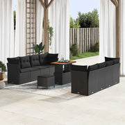 Set Divano da Giardino 11 pcs Nero polyrattan 3361459