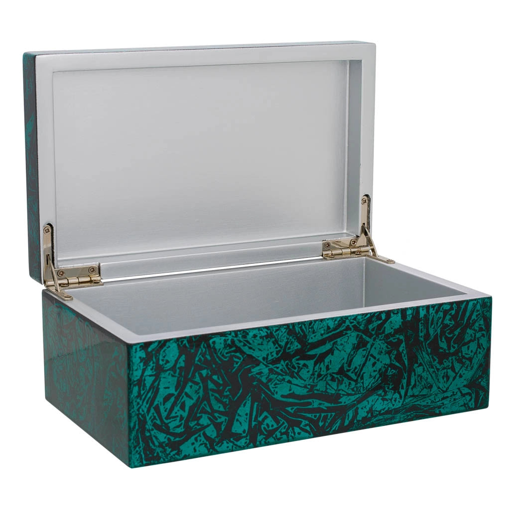 Scatola in ceramica blu 20x12x8h
