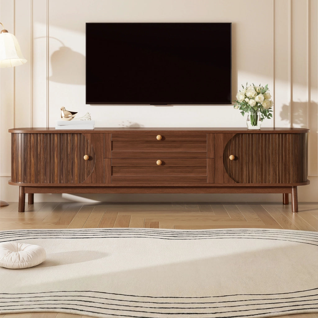 Cassettiera TV in MDF color noce lunghezza 170 cm
