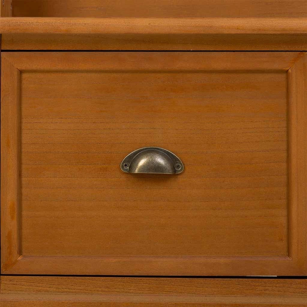 Appendiabiti da Mobile da ingresso in legno con Sgabello marrone 92x39,5x184