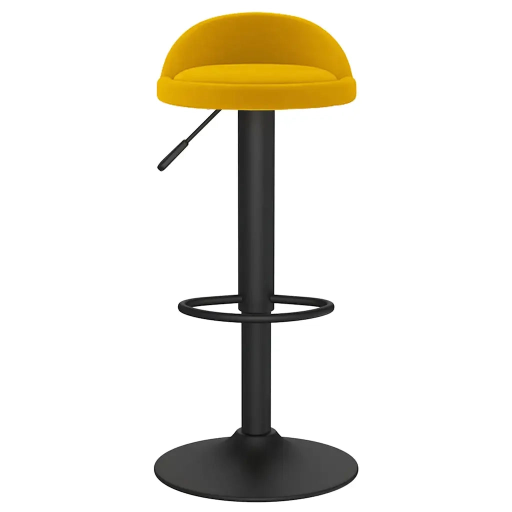 Sgabello da Bar Giallo in Velluto 333597