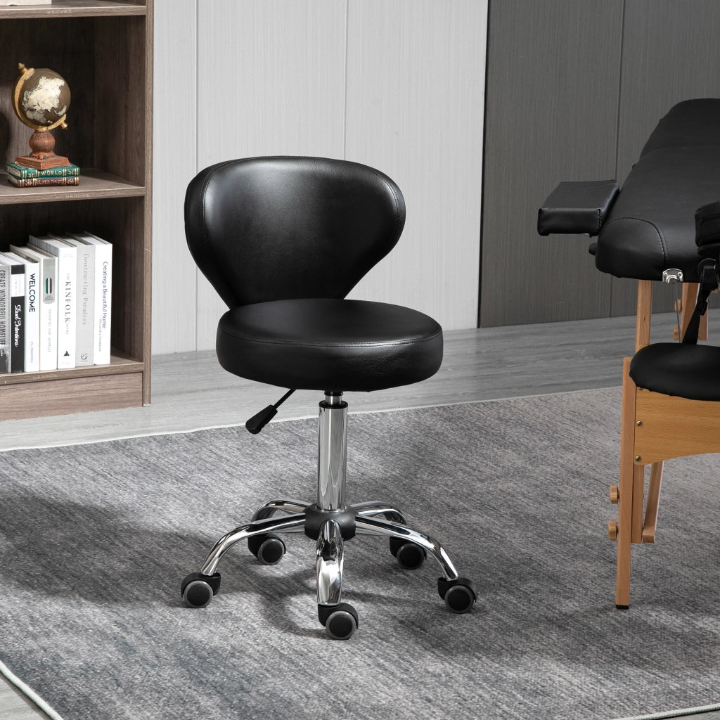 Sgabello in similpelle regolabile in altezza ¨C Minimal ¨C Nero