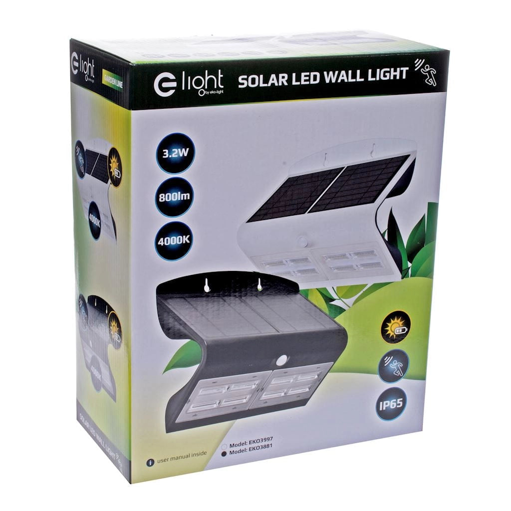 Faro solare LED 6,8W 800lm 4000K IP65 EKO3881 Eko-Light