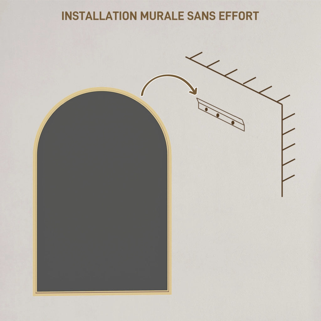 Specchio da parete con cornice in legno ¨C Minimal ¨C 60x90 cm oro