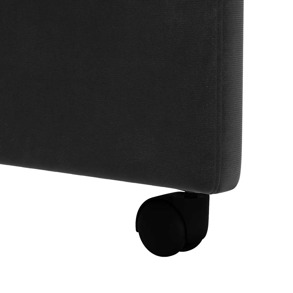 Sedie da Pranzo con Ruote 2 pcs Nero 58 x 65 x 98 cm Velluto 42017880