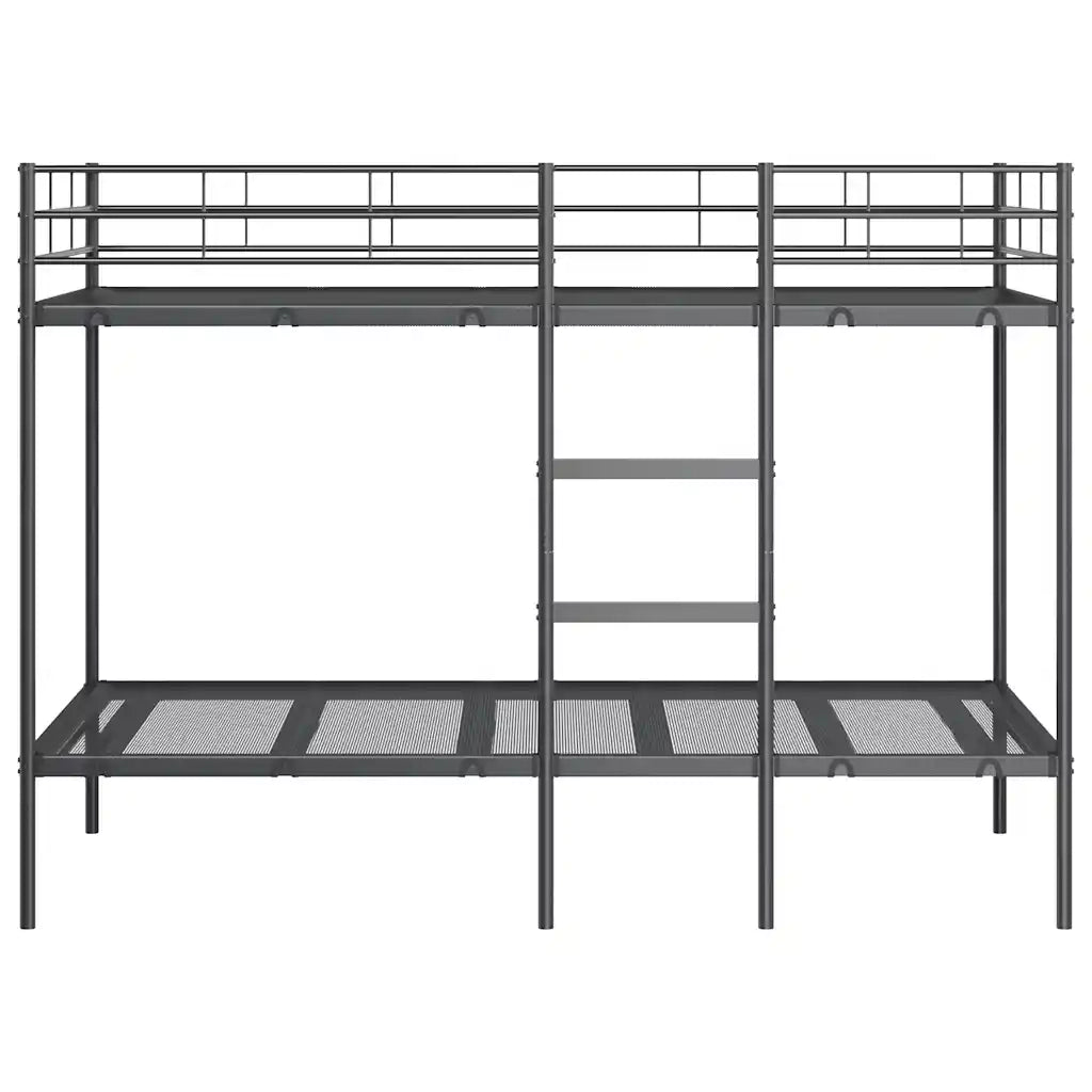 Letto a Castello senza Materasso Nero 90x190 cm in Acciaio 42000321