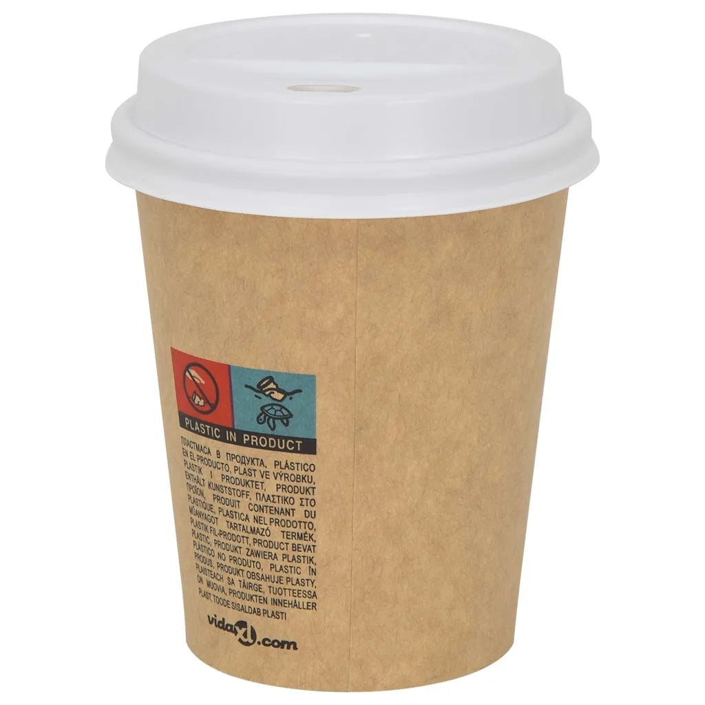 Coperchi Tazze da Caff¨¨ Carta ?80mm 8oz 1000 pz Plastica Bianca CFW5289176