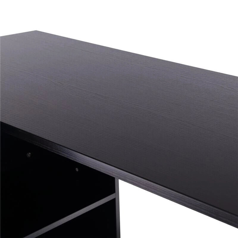 SCRIVANIA AD ANGOLO CON CASSETTIERA FORMA A L NERO