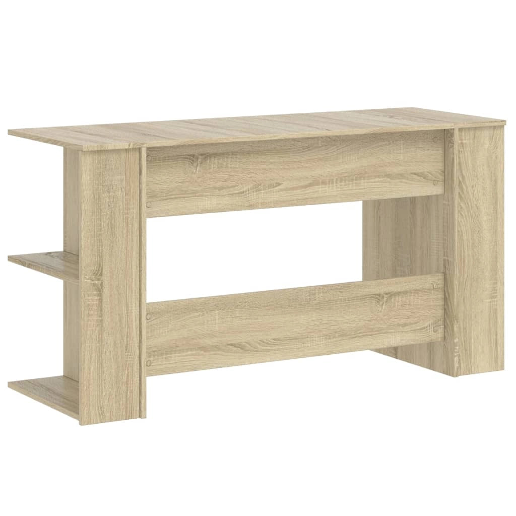 Scrivania tavolo postazione di lavoro mobile per computer studio rovere Sonoma 140 x 50 x 75 cm legno ingegnerizzato marrone 02_0023644