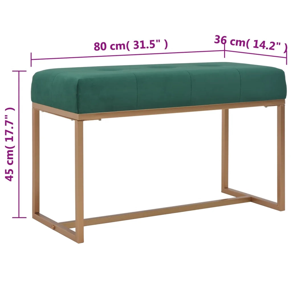 Panca 80 cm in Velluto Verde