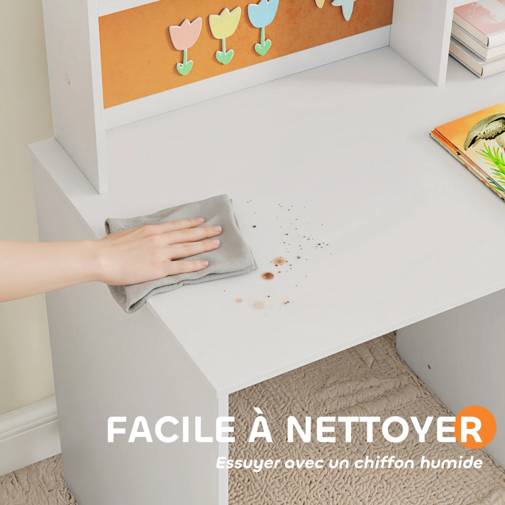 Scrivania per bambini con sedia, tiroir e scaffale ¨C Minimal ¨C bianco