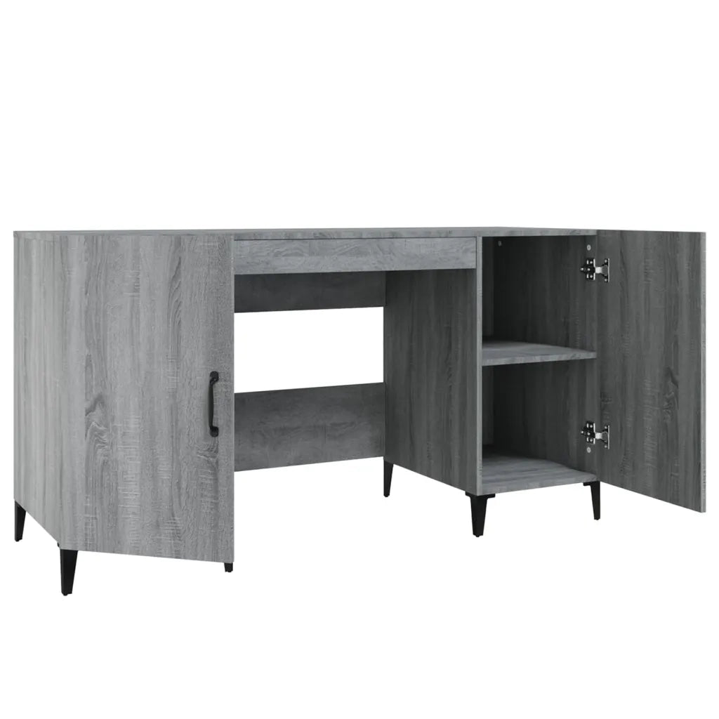 Scrivania Grigio Sonoma 140x50x75 cm in Legno Multistrato 817553