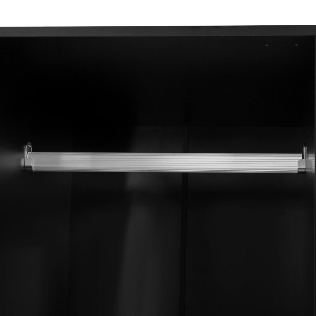 ARMADIO con specchio 80x40x180 cm Bianco+Nero