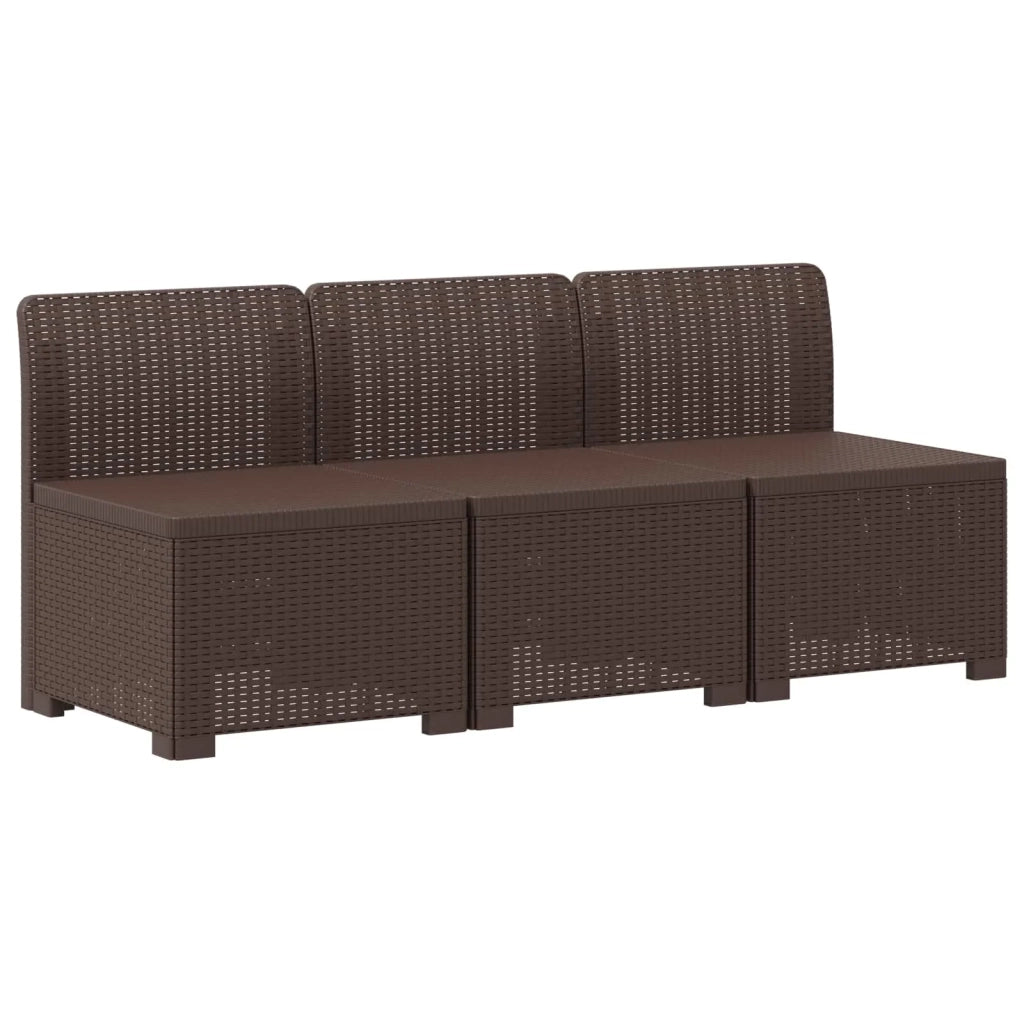 Divano da esterno-Divano da Giardino 3 posti con cuscini in look rattan PP 140938