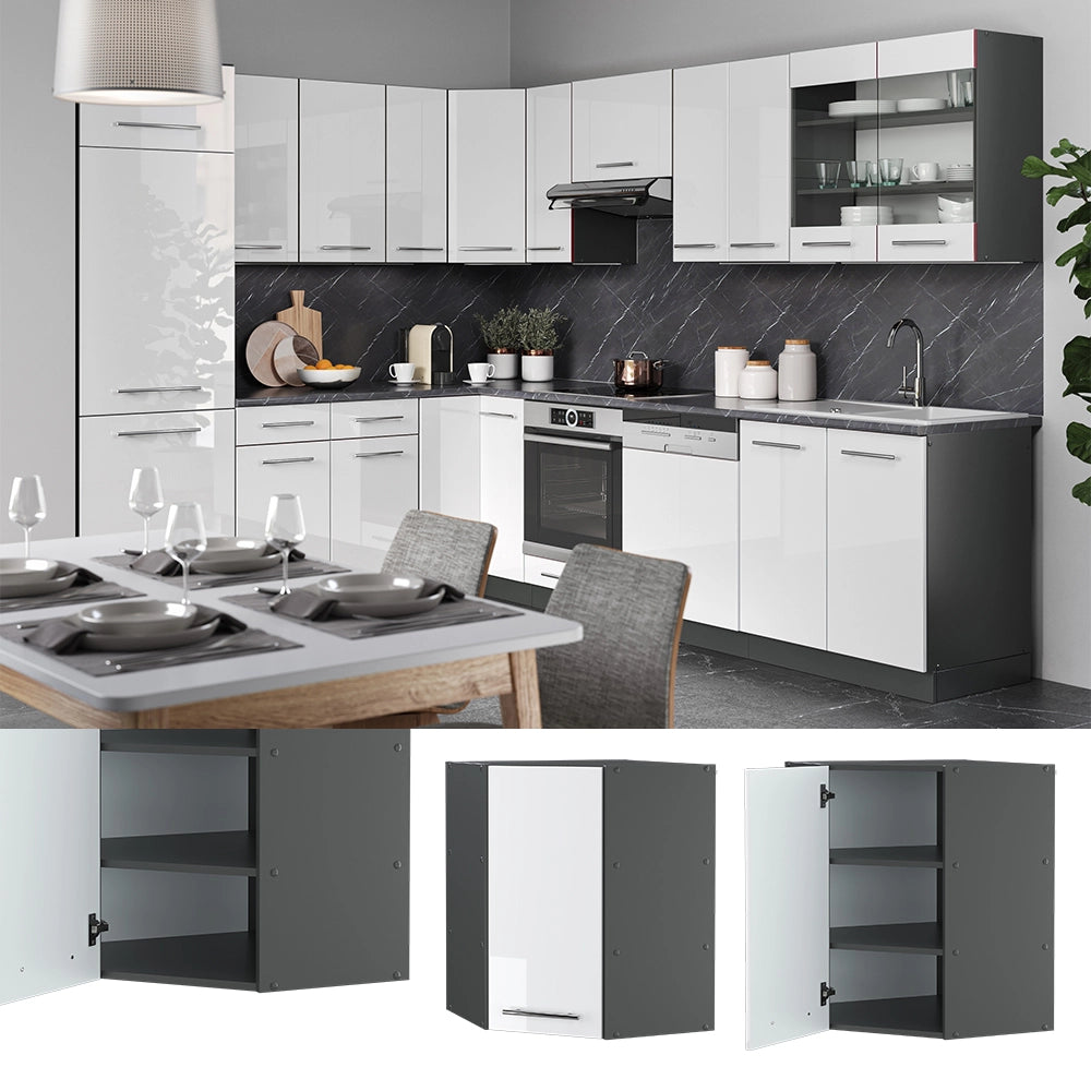 Mobile angolare da cucina Fame-Line Bianco lucido/Antracite 57 cm Vicco