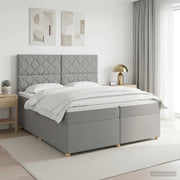 Letto box spring con materasso Grigio Chiaro 200 x 200 cm 3453970