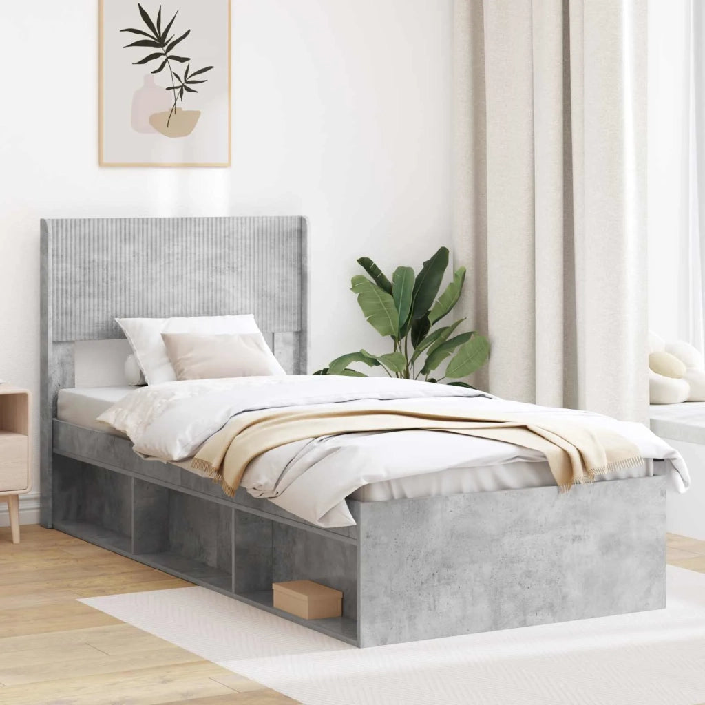 Testiera Letto Grigio Cemento Legno ingegnerizzato 889758