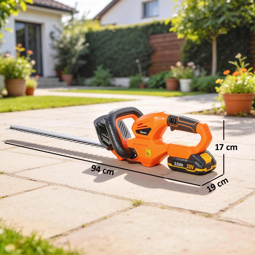 Tagliasiepi Elettrico a Batteria ¨C Xylo ¨C 100W 51cm Lama Arancione ABS