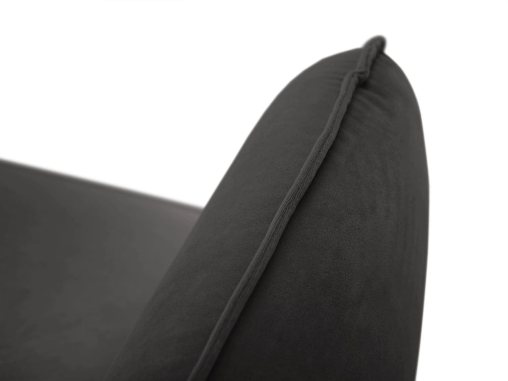 Cosmopolitan Design - Divano "Vienna" 4 posti in velluto grigio scuro 
