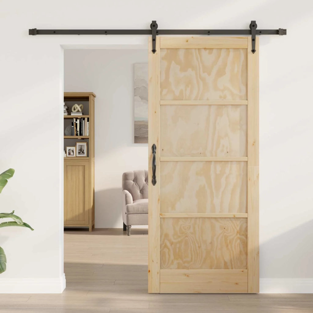 Porta scorrevole ORKDAL Naturale e Nero 86 x 198,5 cm 3445582