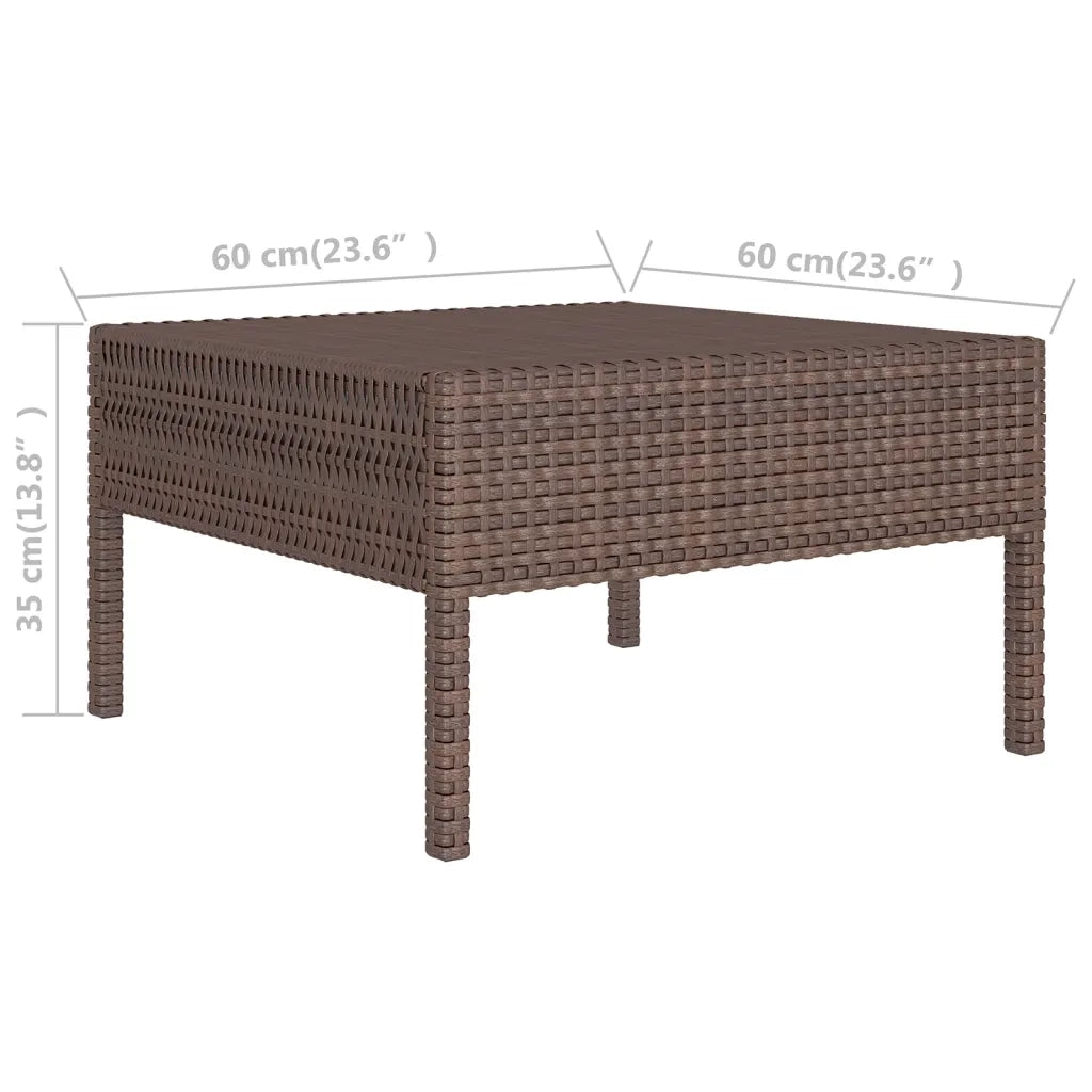 Set Divani da Giardino 8 pz con Cuscini in Polyrattan Marrone 3094543
