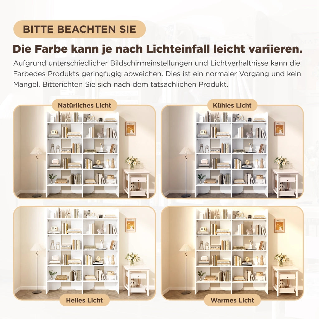 LIBRERIA 160 x 135 x 25 cm Bianca a 5 ripiani aperti