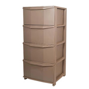 Cassettiera in Plastica Pratika 4 Cassetti Tortora 37,5 x 37 x 80 cm
