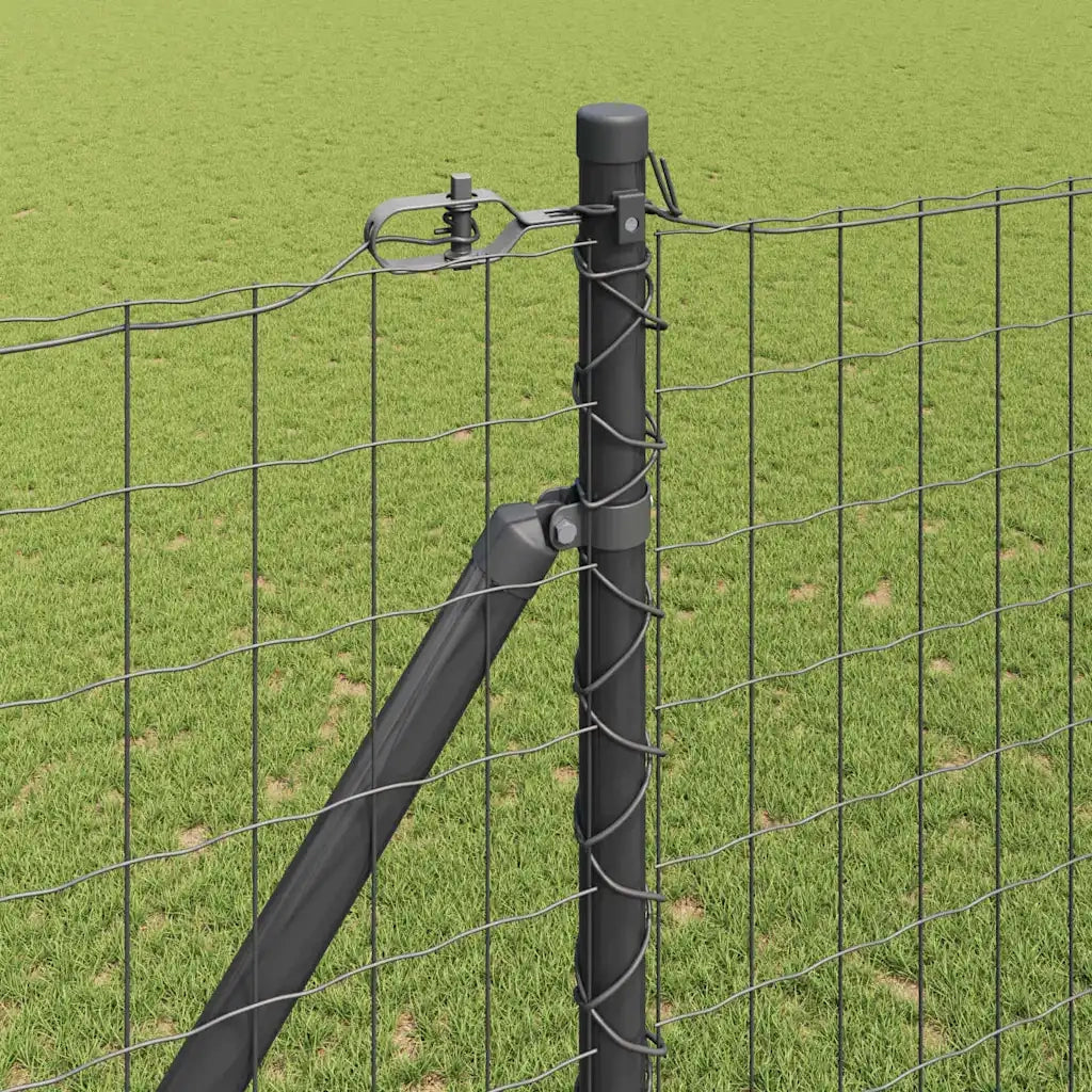 Recinzione da Giardino | Recinzione con Posto Grigio 1,6 x 10 m Acciaio e PVC