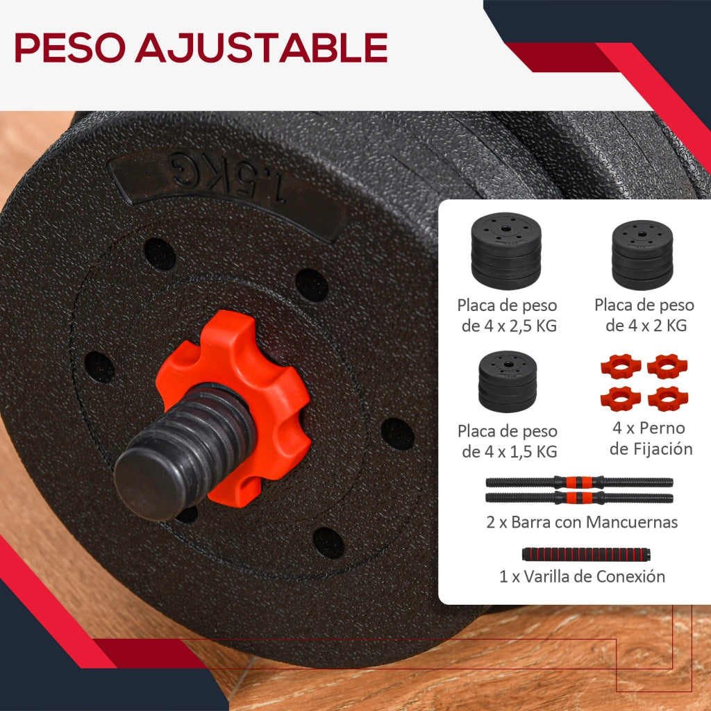 Set manubri 25 kg con barra ¨C Minimal ¨C Nero