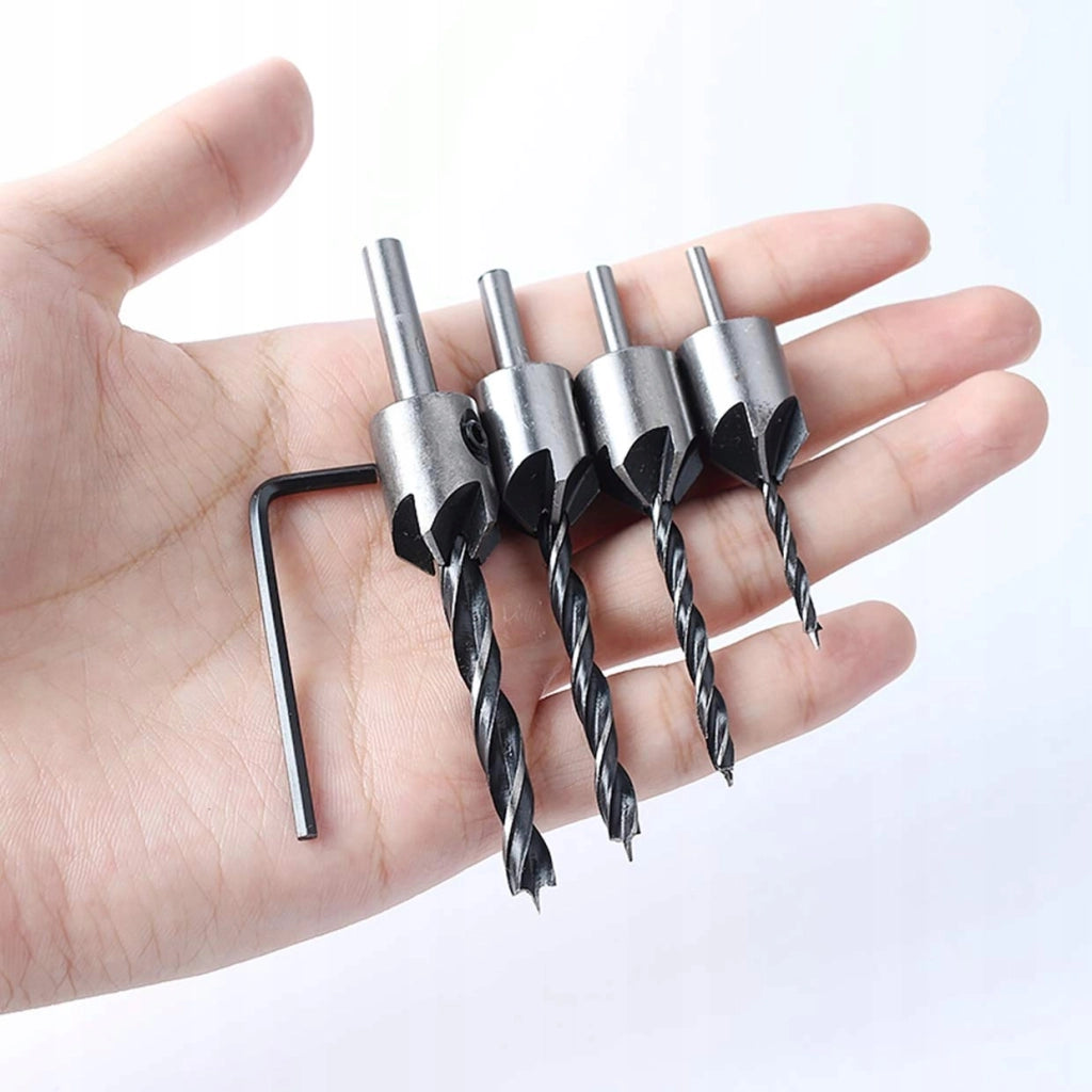 Set di Punte con Svasatore 3-6mm – Precisione e Versatilità | Per Legno e Plastica | Include Chiave a Brugola