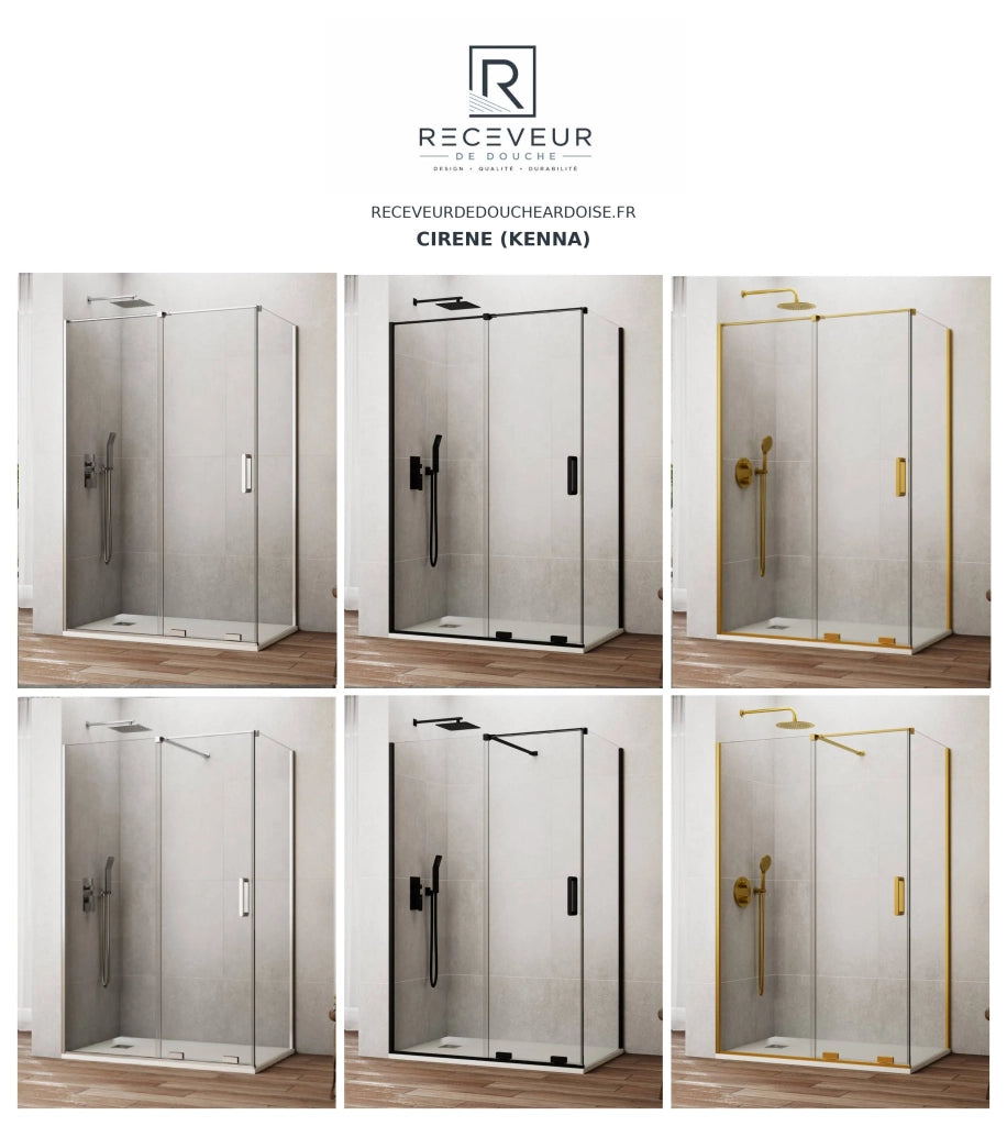 Box doccia CIRENE (KENNA) 1+1 con lato fisso laterale 120x70 cm Cromo Barra Parallela