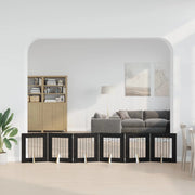 Cancello per cani pieghevole con supporti 6 pz Rovere Nero 892157