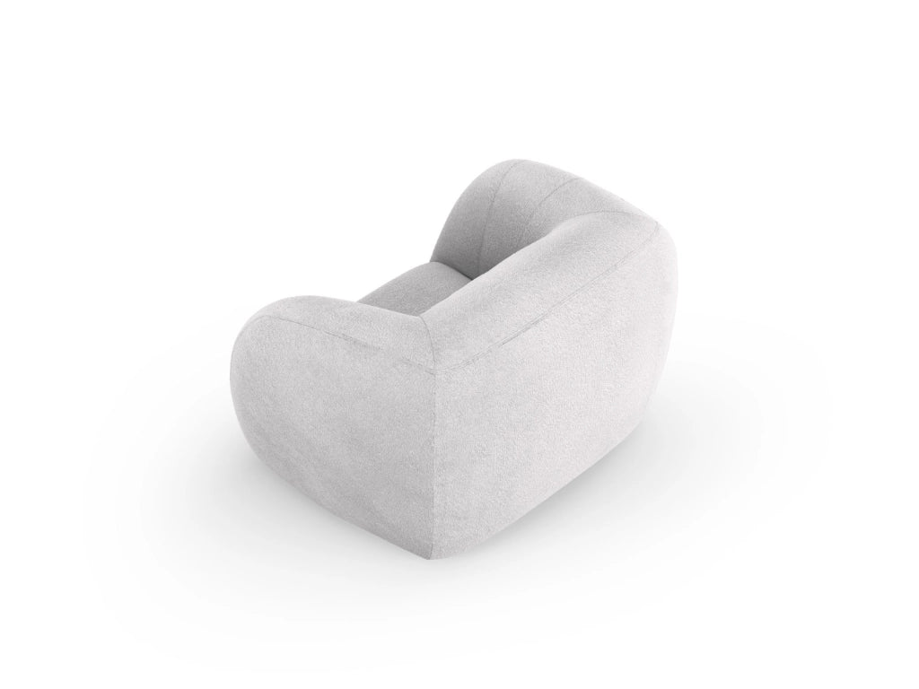 Cosmopolitan Design - Poltrona "Essen" in bouclé grigio chiaro 
