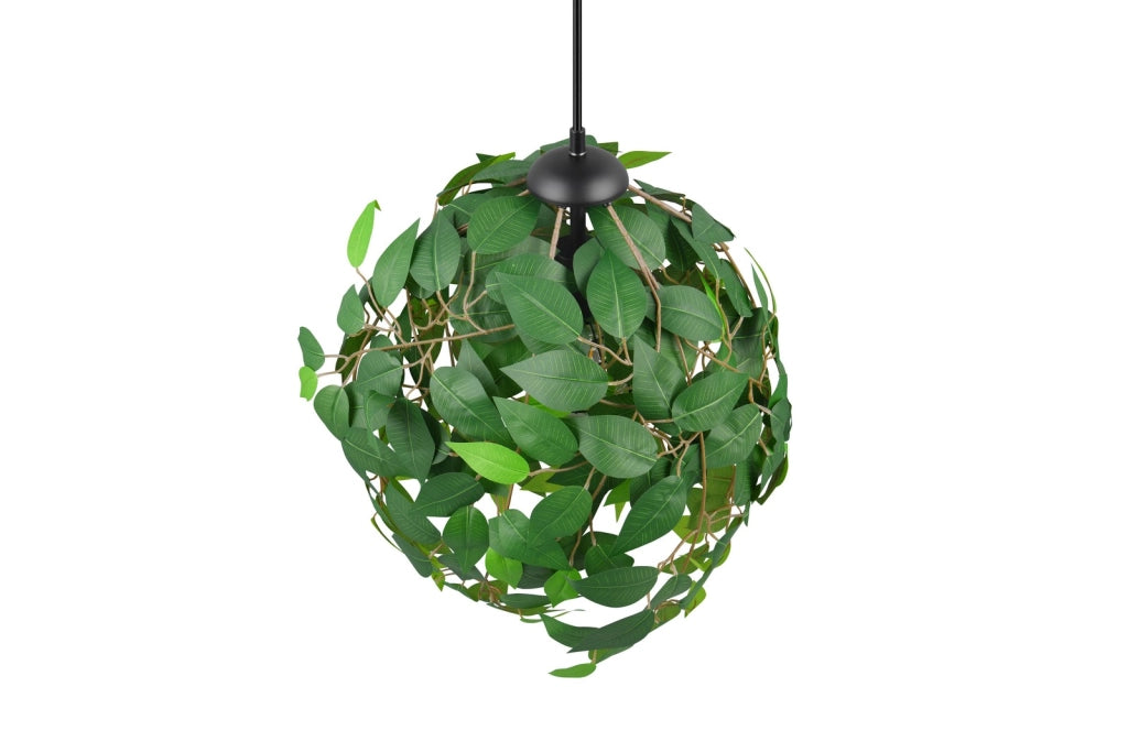 Lampada sospensione LEAVY verde foglie Ø38 E27 catena