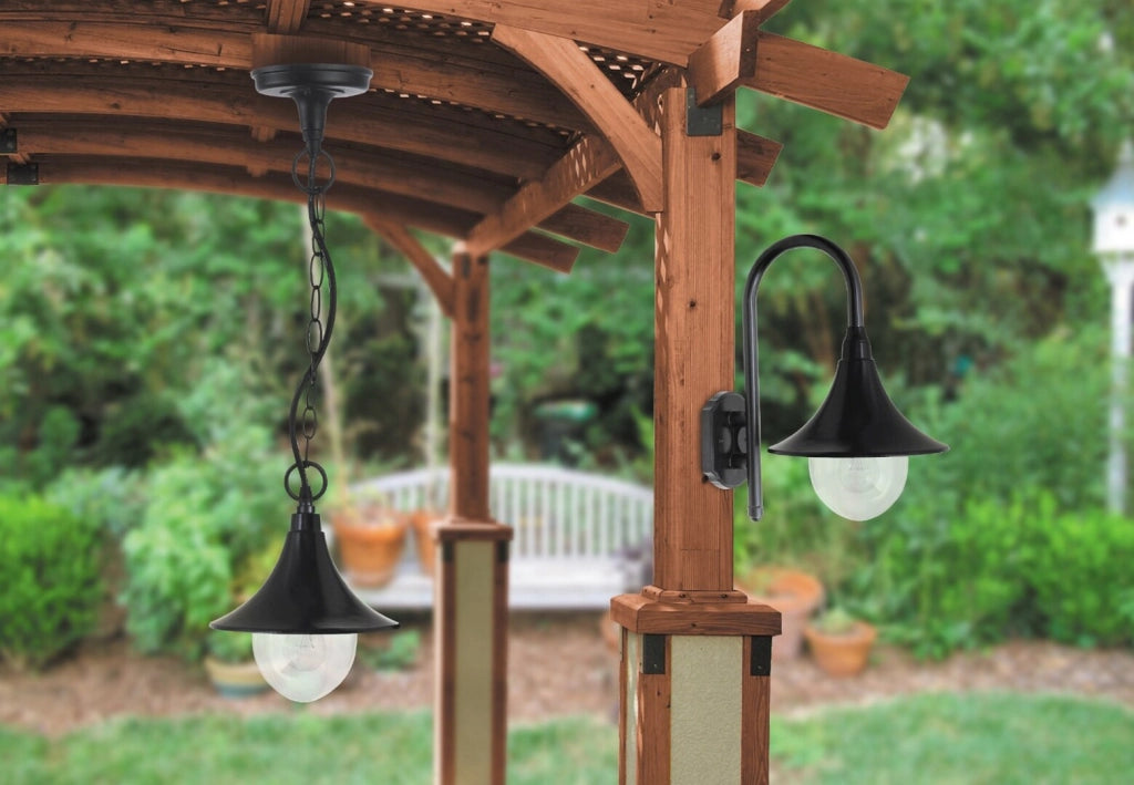 Lampada a sospensione classica Konstanz nera E27 IP44