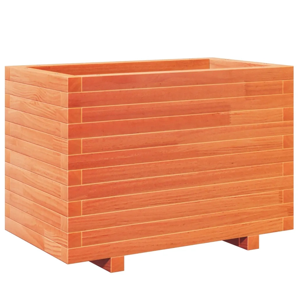 Fioriera | Cassetta per fiori | Vaso Giardino Marrone Cera 70x40x49,5cm Legno Massello Pino