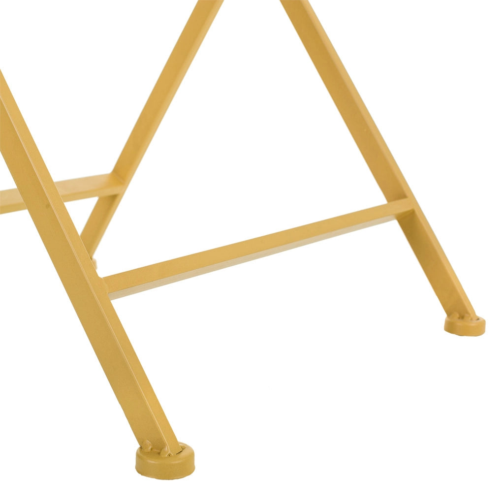 Tavolino in metallo giallo 60x40x58h