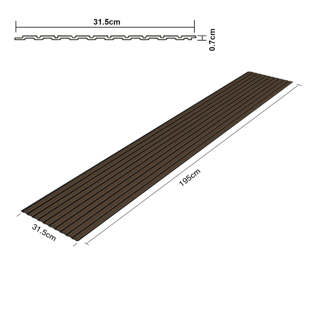 Set Bronckhorst di 6 Pannelli Murali 3D - Effetto Legno Scuro NEU.HOLZ