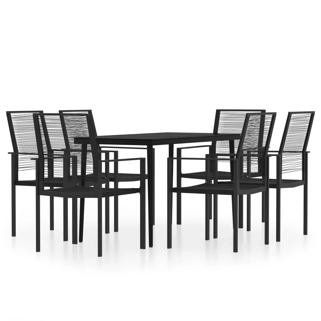 Set da Pranzo da Giardino 7 pz Nero 3099206