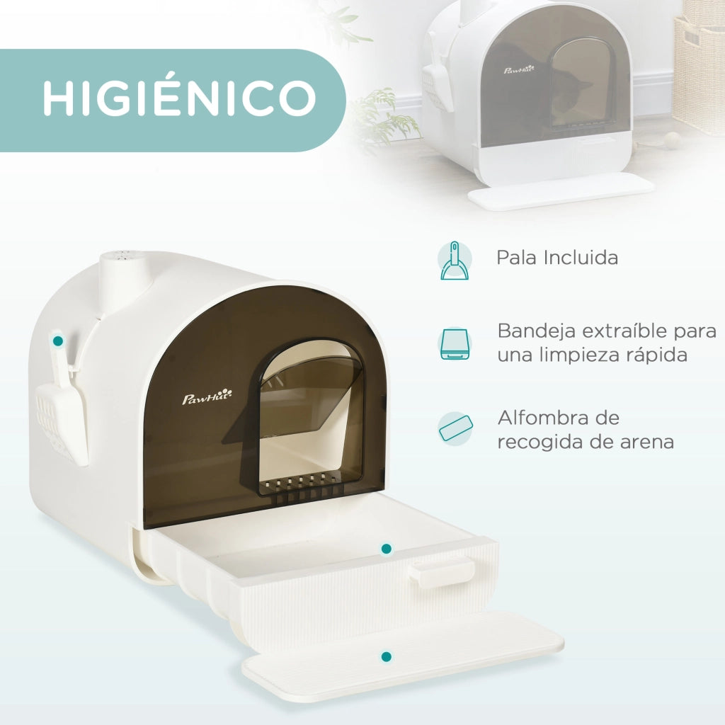 Casetta per Gatti con Cassetta Estraibile ¨C Minimal ¨C 43x44x47 cm Bianco