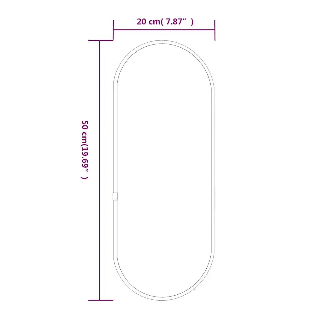 Specchio da Parete | Specchio decorativo Argento 50x20 cm Ovale